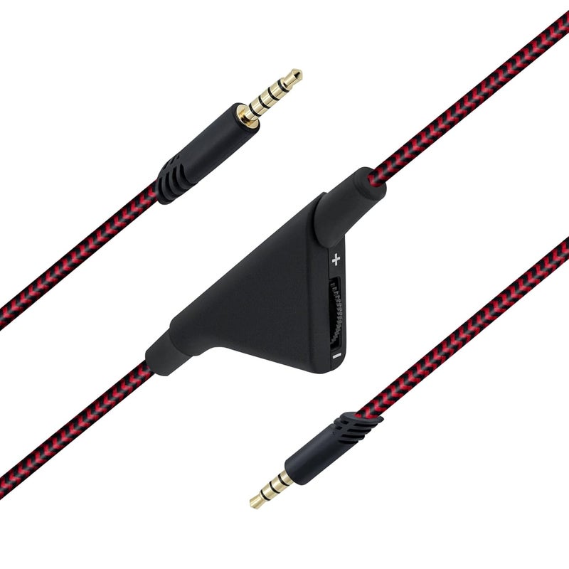 Wigearss Replacement for Astro A10 A40 Headset Cable Cord with Volume Control and Inline Mute Function 2M 6.5Ft Durable Braided Cable Compatible with Astro A40TR/A40/A30/A10 Gaming Headsets Cord-Red - Image 1