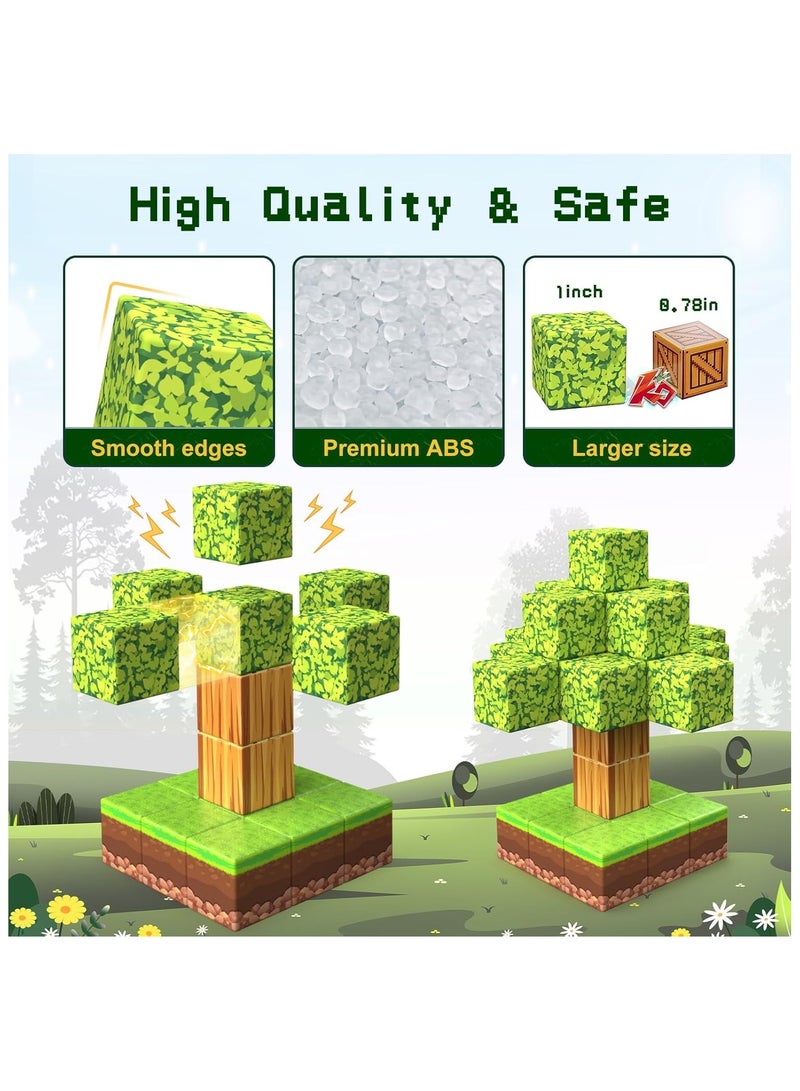 Hihonor 100PCS Magnetic Blocks-Build Mine Magnet World Set for Boys & Girls Age 3-5 6-8, STEM Sensory Toys for Toddlers Gifts for 3+ Years Old Girls Boys,2cm Magnet Cubes Classroom Must Haves Construction Toys - Image 4