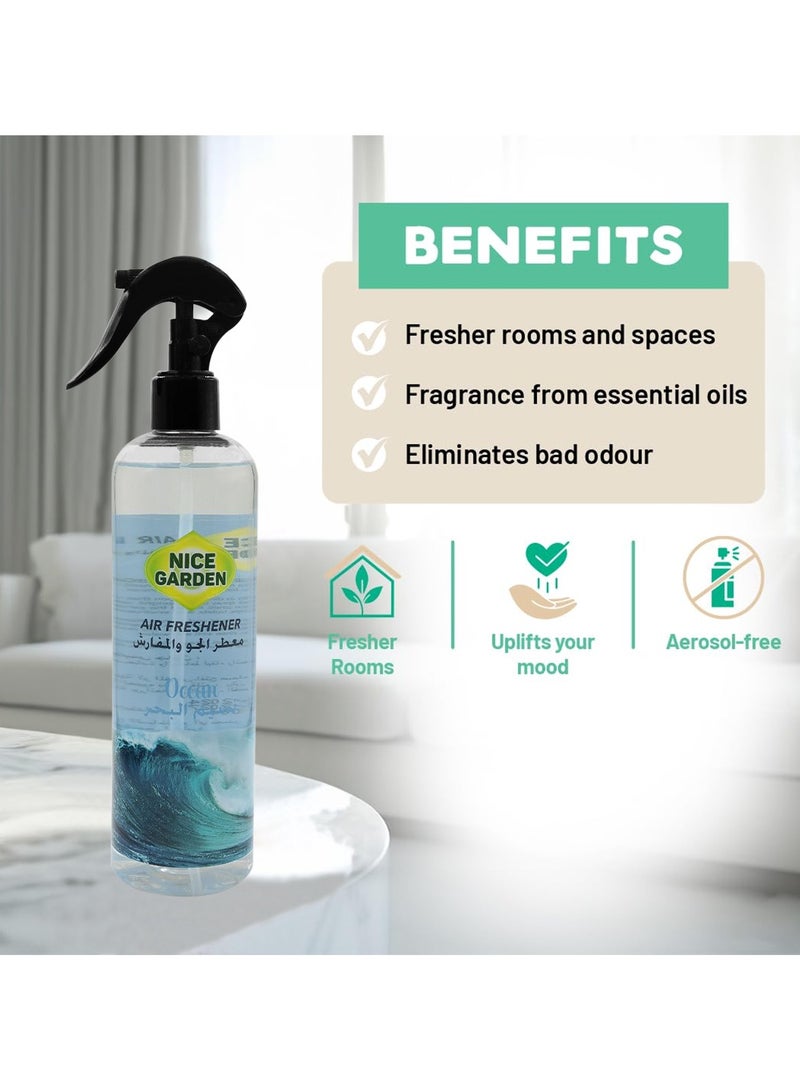معطر جو رائع برائحة المحيط من نايس جاردن للسيارة والمنزل والمكتب 400 مل معطر جو للسيارة - Image 3