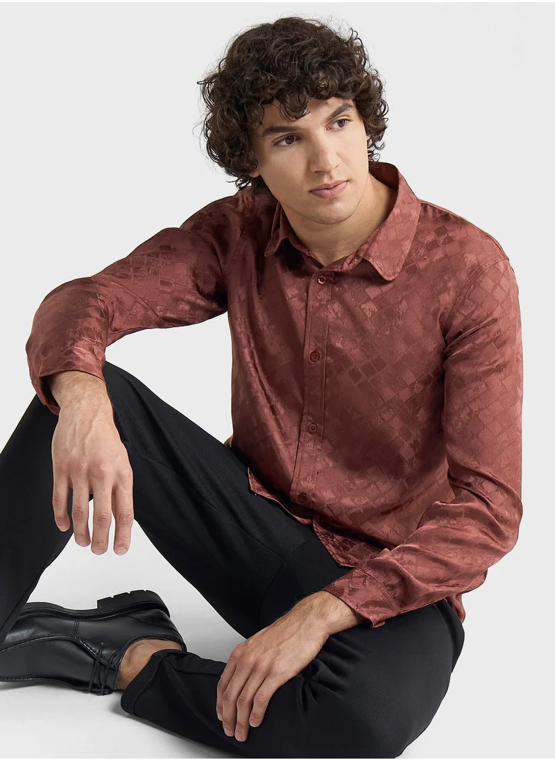 فاف Textured Regular Fit Shirt