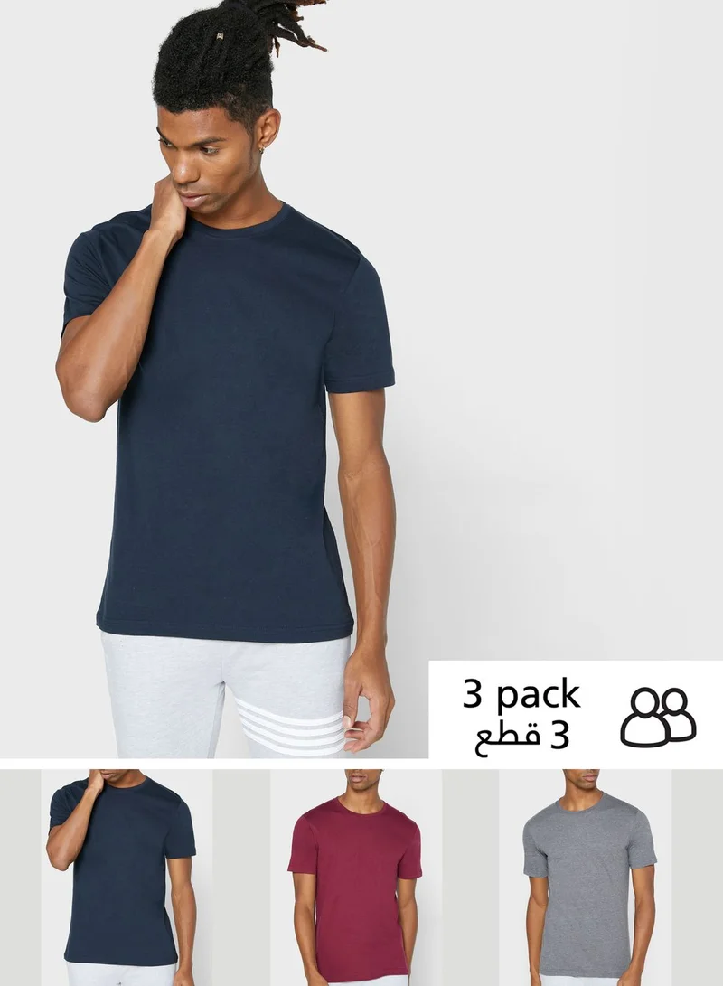 Seventy Five 3 Pack Essential Crew Neck T-Shirts