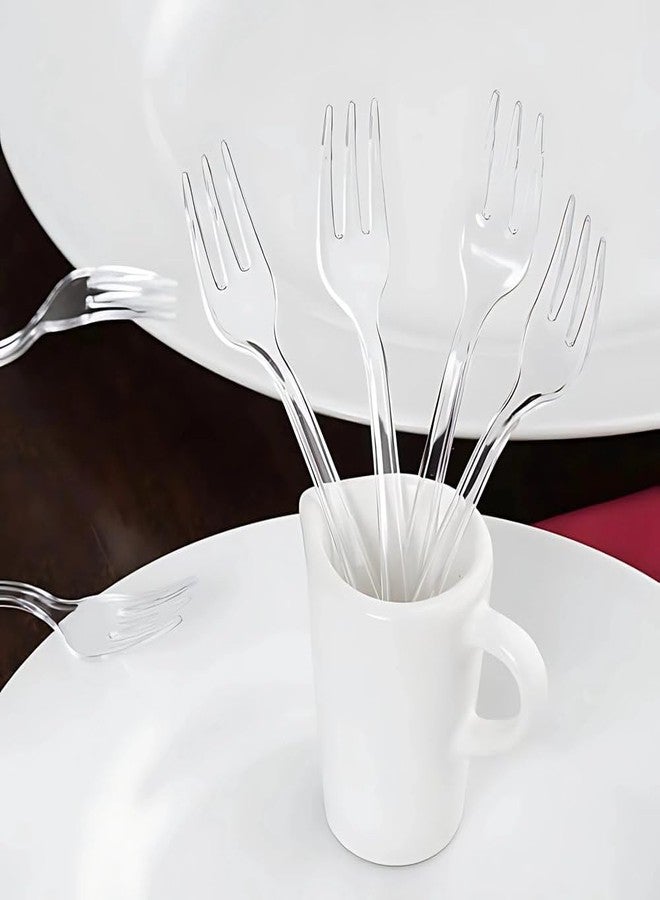 Blue Sky MiniWare Clear Plastic Forks - 4" (Pack Of 50) - Heavy-Duty Disposable Tableware For Parties, Events & Everyday Use - Image 5