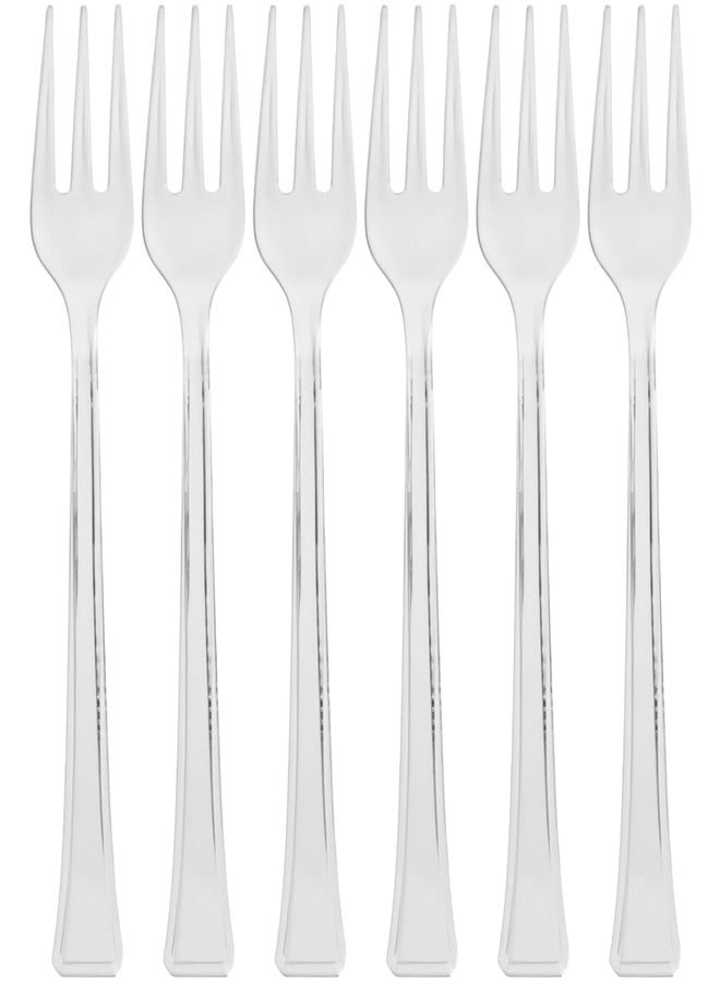 Blue Sky MiniWare Clear Plastic Forks - 4" (Pack Of 50) - Heavy-Duty Disposable Tableware For Parties, Events & Everyday Use - Image 1