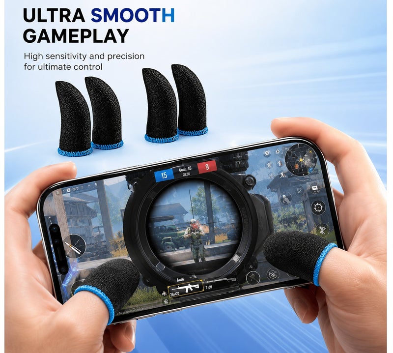 Premium Carbon Fiber Gaming Finger Sleeves for PUBG – Anti-Sweat, Highly Touch-Sensitive, Breathable, and Non-Slip; Compatible with PUBG and Call of Duty/FPS Games, Anti-Slip & Breathable - Image 2