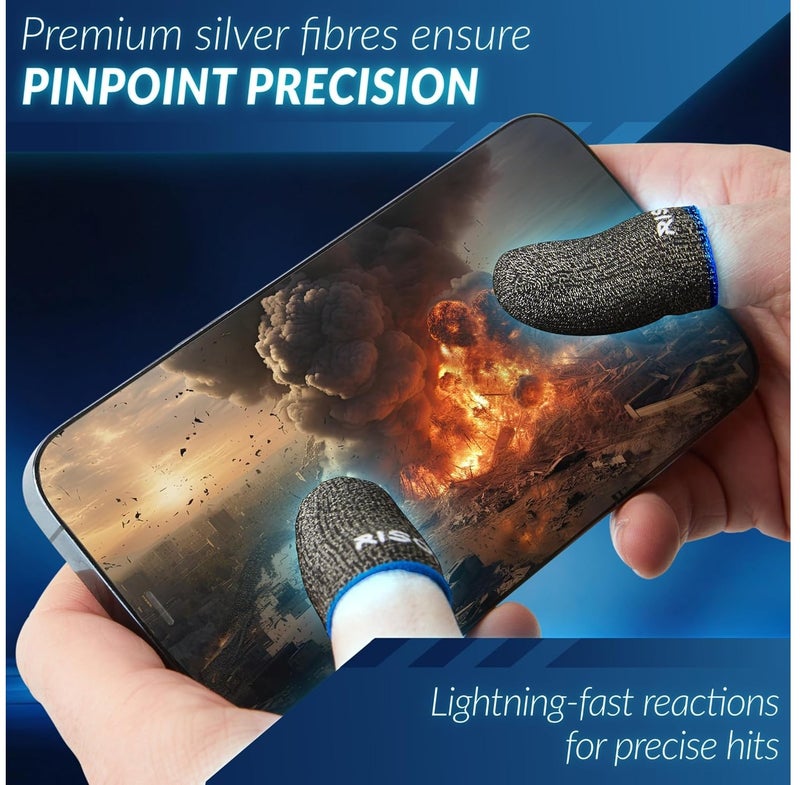 Premium Carbon Fiber Gaming Finger Sleeves for PUBG – Anti-Sweat, Highly Touch-Sensitive, Breathable, and Non-Slip; Compatible with PUBG and Call of Duty/FPS Games, Anti-Slip & Breathable - Image 5