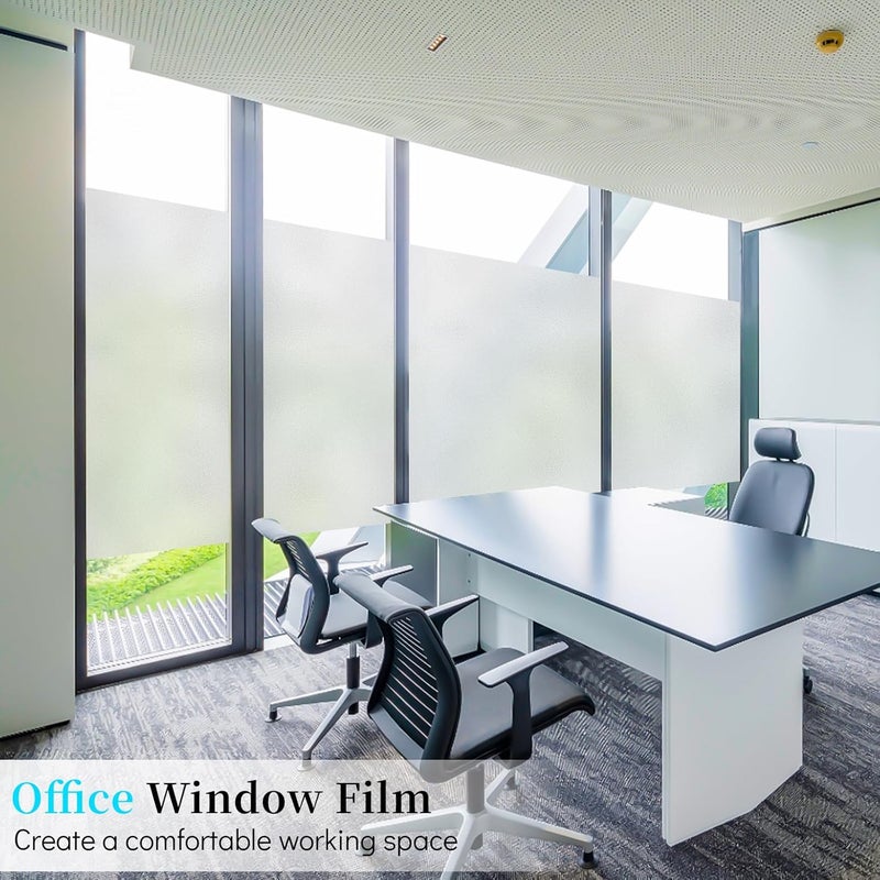 Niviy Privacy Window Film Frosted Window Film Static Cling Glass Film Non Adhesive Window Covering for Home Bathroom Office Meeting Room Living Room 35.4" x 78.7" White - Image 4