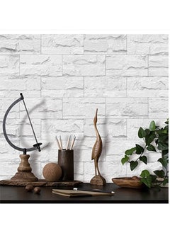 Generic Decorative 3D Wall Panels Wall Panels 16PCS 20.32*10.16cm 3D Wall Sticker Self-Adhesive Wall Panels Waterproof PE Foam Wallpaper Brick Wallpaper for Kichen Wall Decor  - Image 4