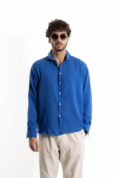 SHAPES TEXTURED LINEN BLEND SHIRT