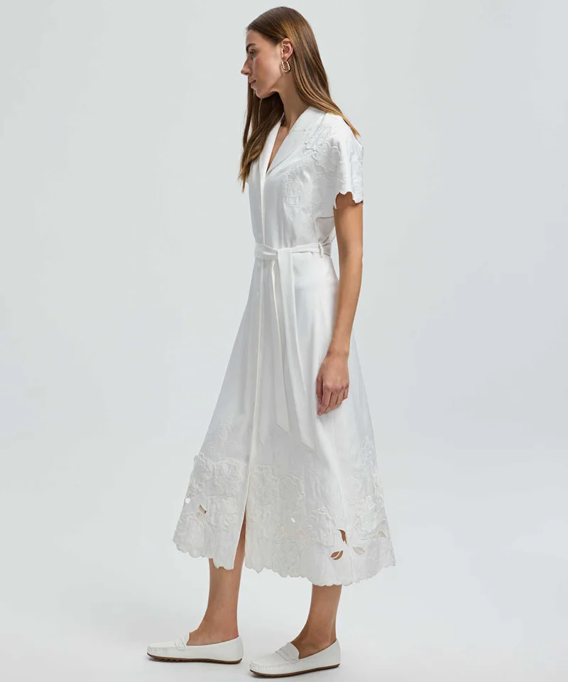 Ipekyol  Shirt Dress with Floral Applique for Women | Best Price UAE