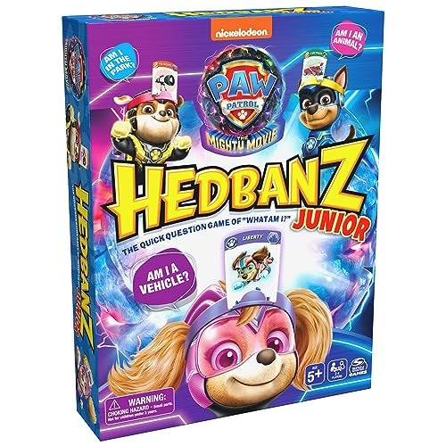 Spin Master Games Hedbanz Junior PAW Patrol The Mighty Movie Game Family Games Games for Family Game Night Kids Games Card Games for Families Kids Ages 5 and up - Image 1