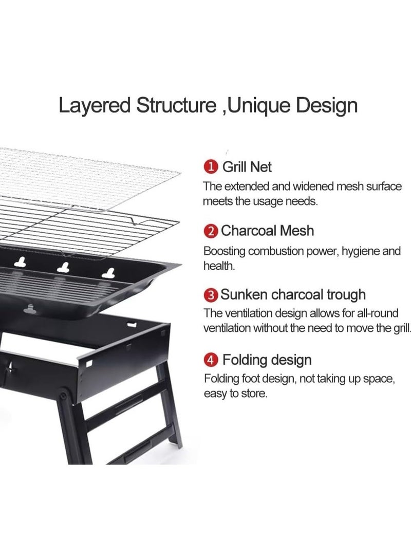 Portable foldable charcoal grill – metal barbecue stove for outdoor grilling, camping and gardens - Image 3