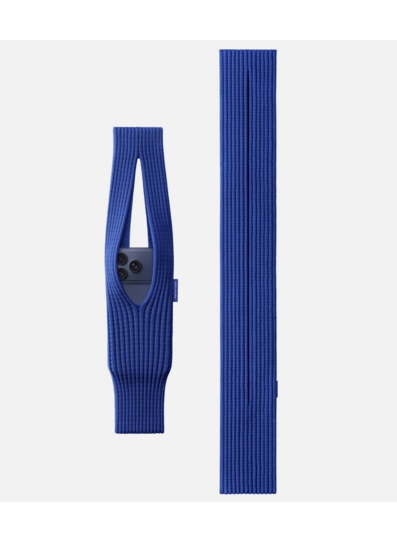 LAB Phone Pocket Crossbody Holder for iPhone, Baltic Blue Soft Knit Phone Pouch, 80 cm Strap, Lightweight Hands-Free Carry for Smartphones - Image 2