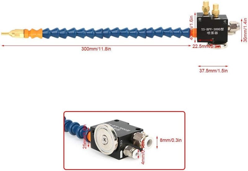 MAXAIR نظام رش تشحيم المبرد بالضباب مع قاعدة مغناطيسية لآلات قطع المعادن والنقش - Image 5