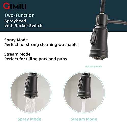 GIMILI Matte Black Touchless Kitchen Sink Faucet with Pull Down Sprayer, Motion Sensor Smart Activated Hands-Free Single Handle Kitchen Faucet - Image 3