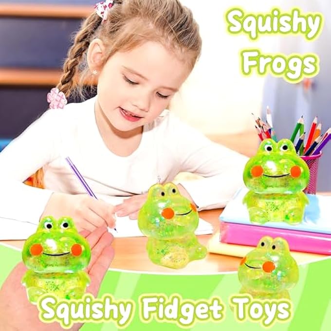 EVDERS 1Pcs Squishy Frog Stress Balls for Adults Maltose Ball Sensory Fidget Toys for Kids, Frog Sugar Ball, Slow-Rise Squishy Sugar Stress Toy, Animal Squeeze Toys (Green) - Image 5