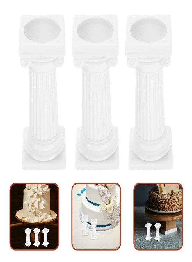 ifundom 8 pcs Roman Cake Pillars Cake Stand 3 Tier Support Stand Roman Column Pillars for Wedding and Party Stacking, Tiered for Wedding Decoration - Image 4