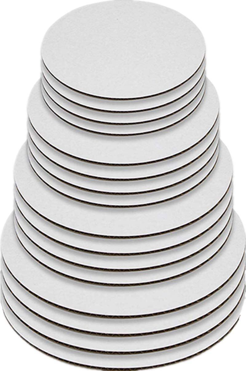 LEGLO Round Greaseproof Cake Boards  White Cake Circle Base 681012 inch 5 of Each Size LEGLO 