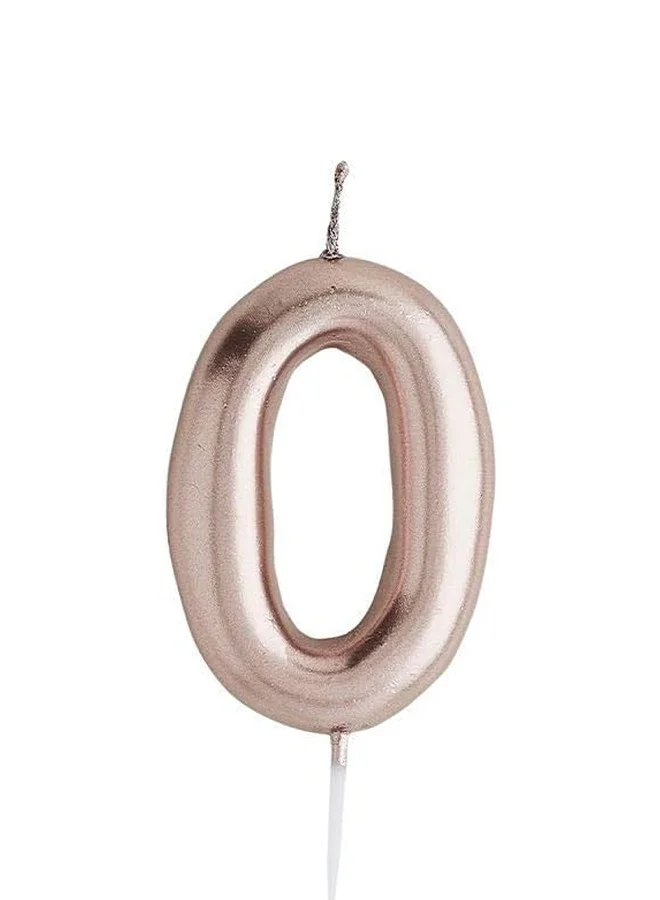 Share The Love Number Zero | Rose Gold Birthday Candle - Ideal for Parties and  Birthday Celebrations
