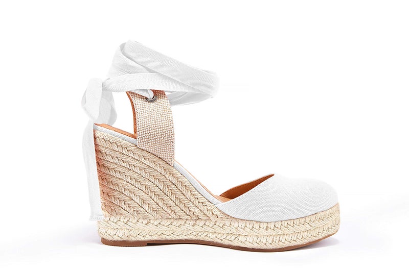 FISACE Womens Summer Lace Up Espadrilles Wedge Sandals Closed Toe Ankle Strap Platform Shoes - Image 4
