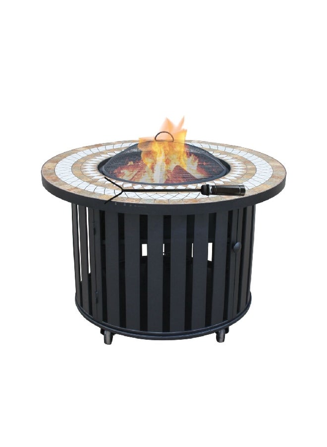 LIVING ACCENTS Adjustable Heat Control System Round Fire Pit Multicolor 101 x 101 x 87 cm