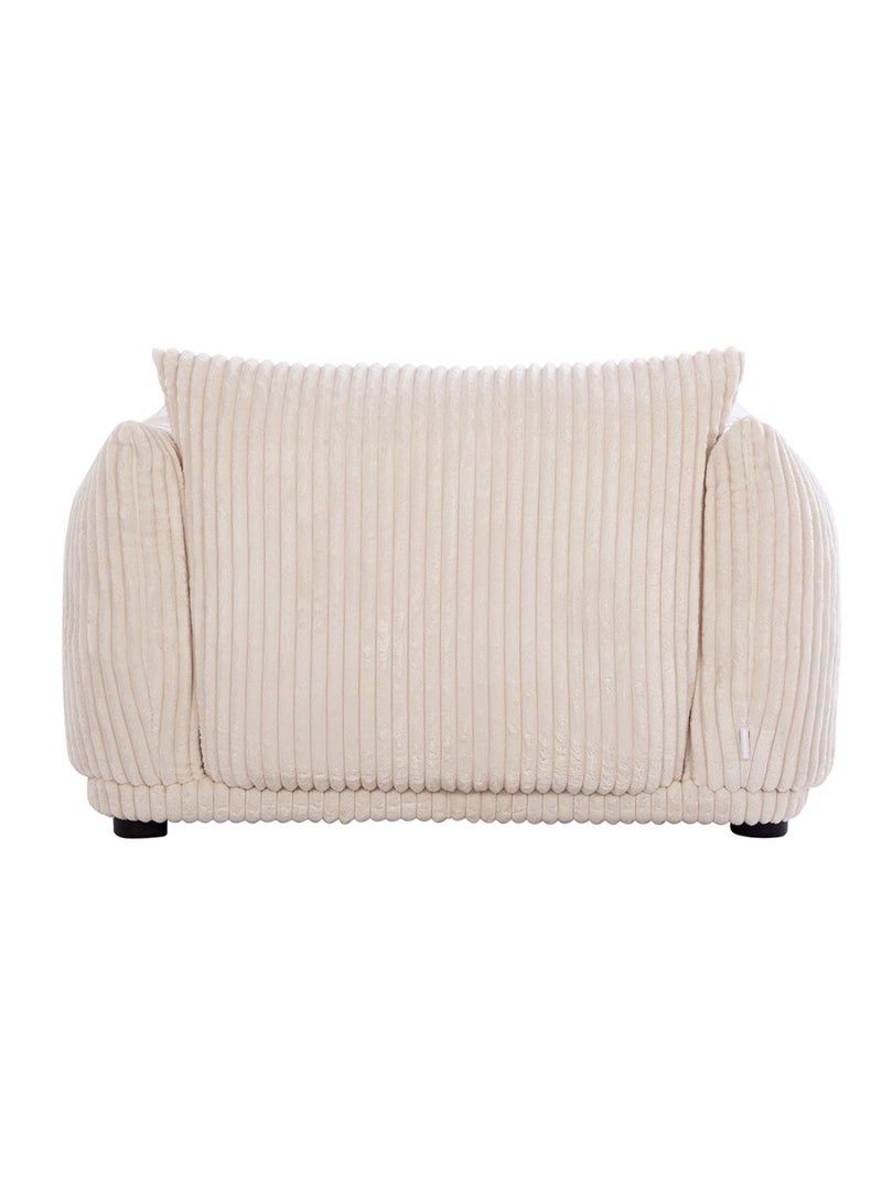 DANUBE HOME York 1 Seater Fabric Arm Chair 1 Seater Sofa | Armchair | Modern Design Single Seater Accent Chair | Comfortable Living Room Furniture L121xW96xH75cm - Beige  - Image 4