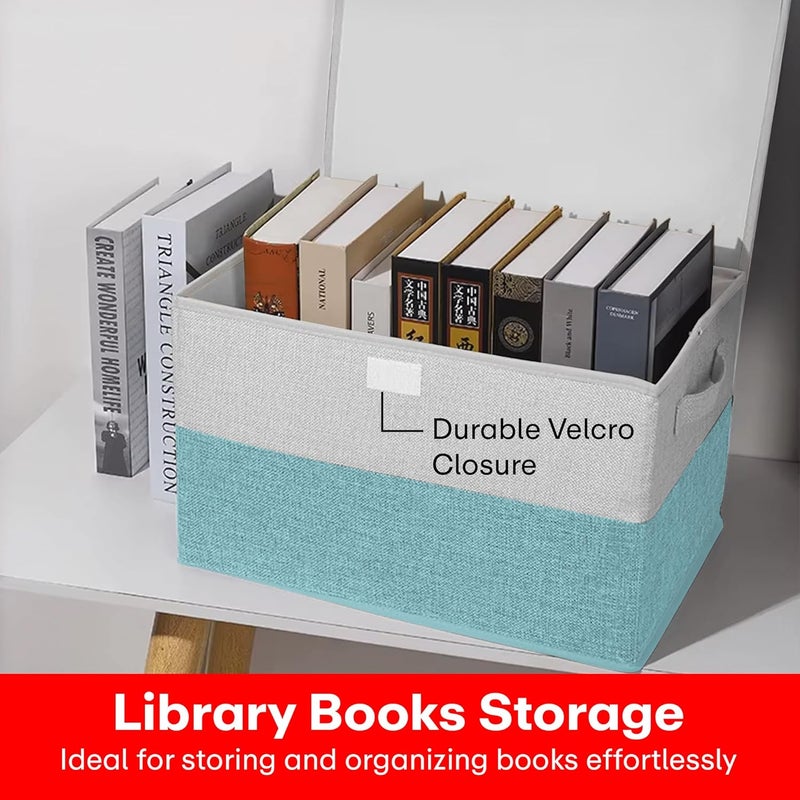 PRIME PICK Line Cloth Storage Box Blue Large Capacity Foldable Storage Organizer for Clothes Bedding Toys and Seasonal Items Durable Dustproof Waterproof Pack of 1 Blue - Image 3