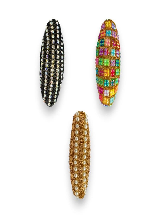 ACCESSHER Women and Girls Brooches & Pin Set For Saree Pleats Multipurpose Clip on Bridal Safety Pin for Saree Pallu Dress Chunari Dupatta Wedding Accessories (Pack of 3) - Image 1