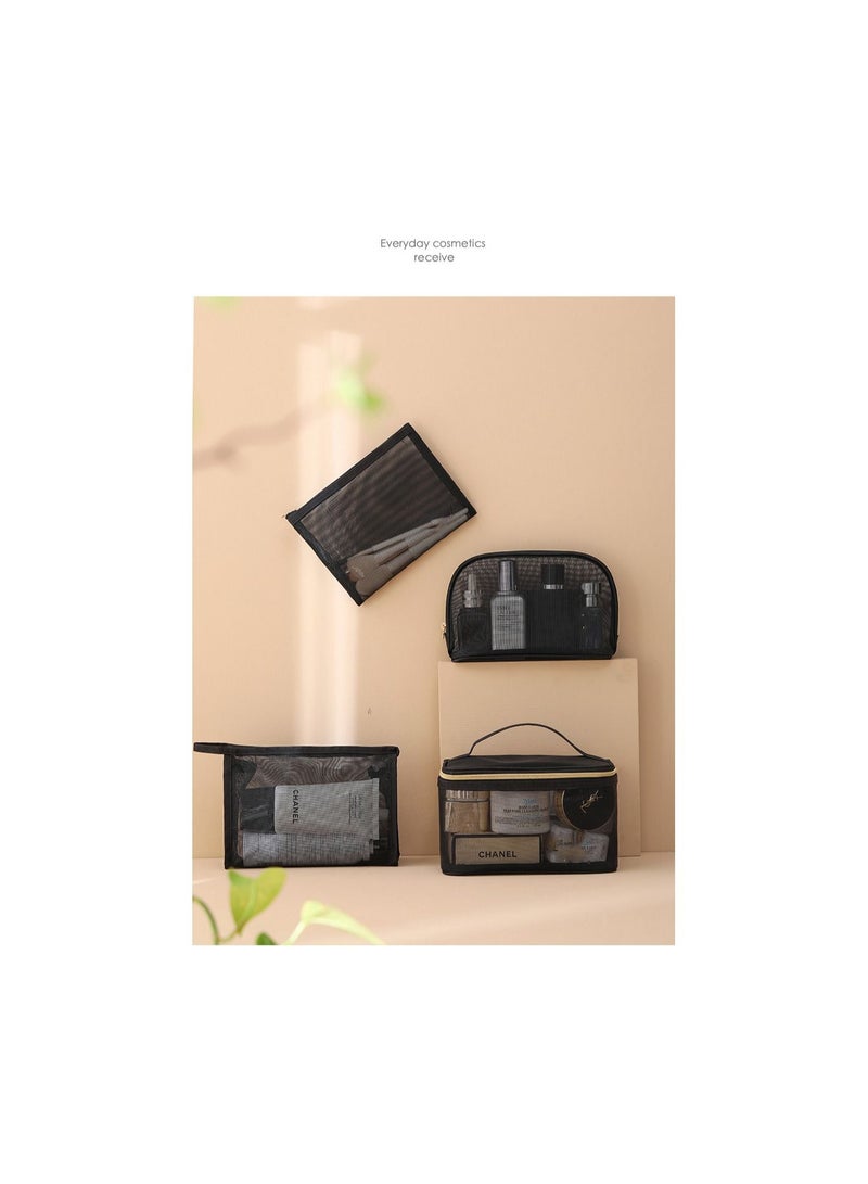 5 Set Korean Version Mesh Cosmetic Bag Large Capacity Storage Bags Portable Toiletry Bag Organizer Set for Women Travel - Image 4