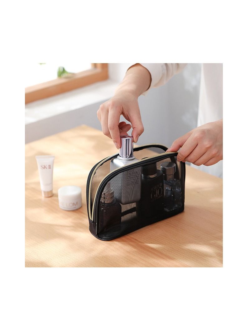 5 Set Korean Version Mesh Cosmetic Bag Large Capacity Storage Bags Portable Toiletry Bag Organizer Set for Women Travel - Image 3