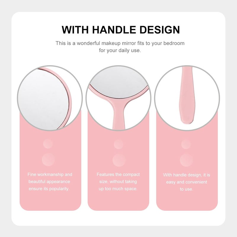 5 Pcs Portable Handheld Makeup Mirrors Set, Round Design Salon Vanity Mirrors with Handle, Multi-Color for Travel and Personal Care - Image 4