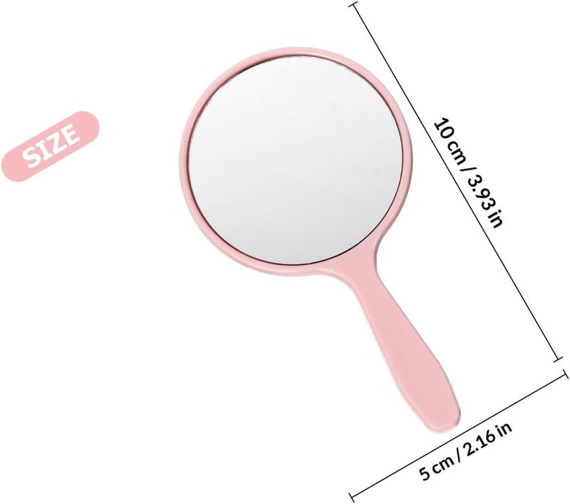 5 Pcs Portable Handheld Makeup Mirrors Set, Round Design Salon Vanity Mirrors with Handle, Multi-Color for Travel and Personal Care - Image 2