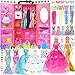 iBayda 139pcs 115inch Fashion Doll and Wardrobe Playset Wedding Dress Outfits Shoes Bags Necklace DIY Stickers Accessories - Image 3