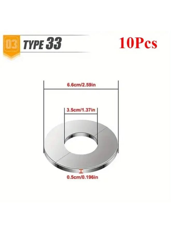 10pcs Stainless Steel Faucet Covers Chrome Finish Self Adhesive Wall Decor - Image 1