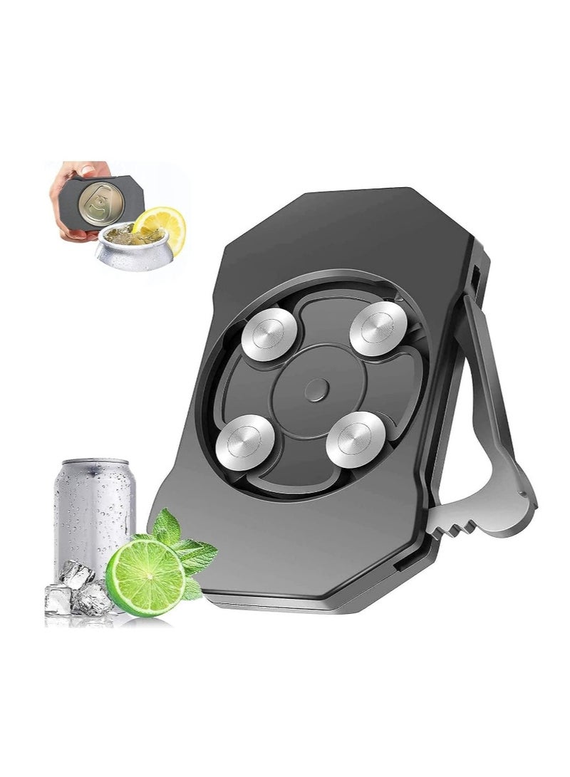 OASIS-TH Bottle Opener, Can Opener, 1Pcs Screw Cap Top Remover Multifunctional Bottle Rip and Sip Hand Held Smooth Edge Manual Professional Beverage Tin Household Safety Portable Black - Image 1
