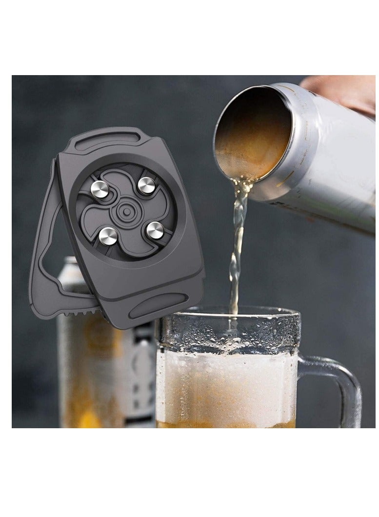 OASIS-TH Bottle Opener, Can Opener, 1Pcs Screw Cap Top Remover Multifunctional Bottle Rip and Sip Hand Held Smooth Edge Manual Professional Beverage Tin Household Safety Portable Black - Image 2