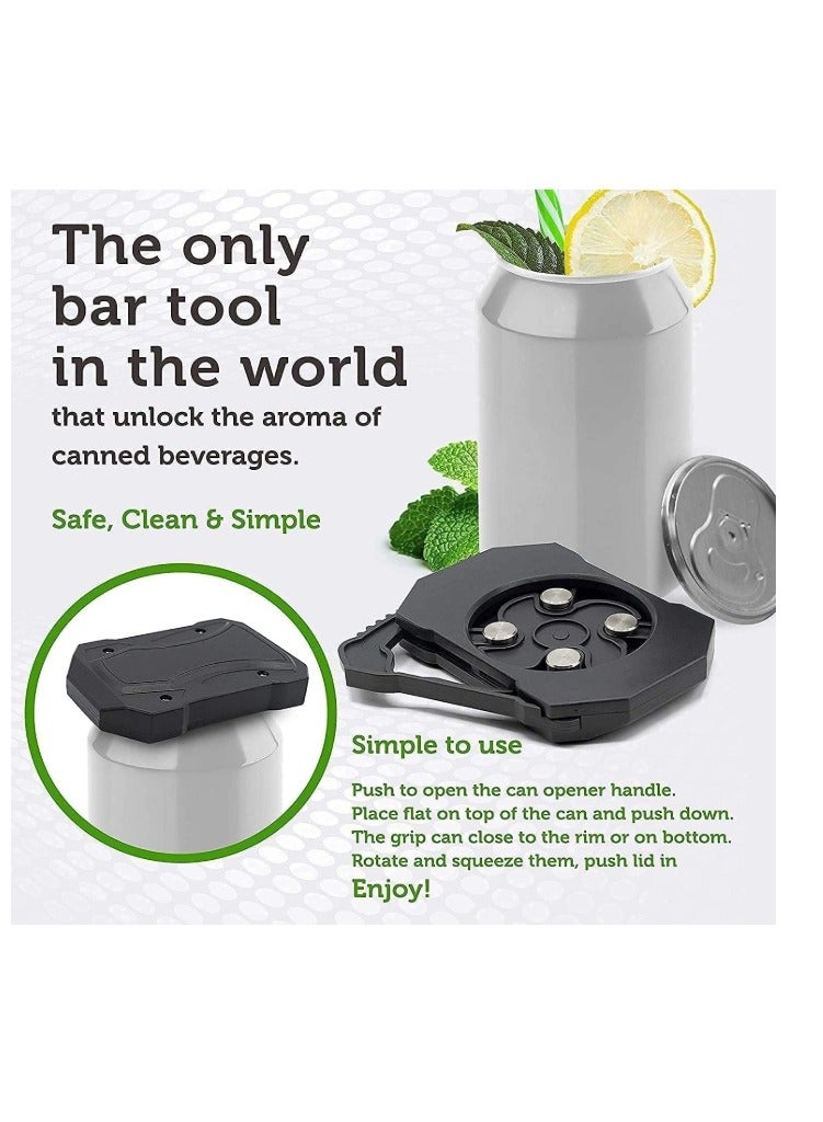 OASIS-TH Bottle Opener, Can Opener, 1Pcs Screw Cap Top Remover Multifunctional Bottle Rip and Sip Hand Held Smooth Edge Manual Professional Beverage Tin Household Safety Portable Black - Image 4