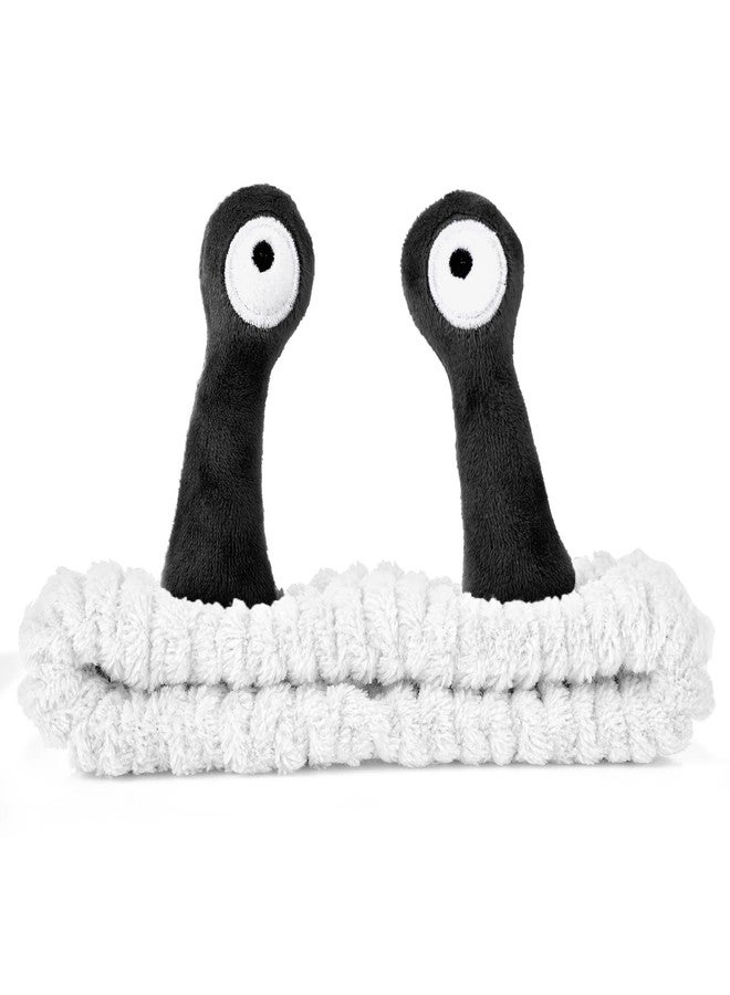 Sibba Face Wash Headband Snail Headbands Spa Hair Bands Makeup Headbands Cute Cartoon Coral Fleece Elastic Headband Creative Hair Accessories for Washing Face Shower Sports Beauty Skincare (White) - Image 1