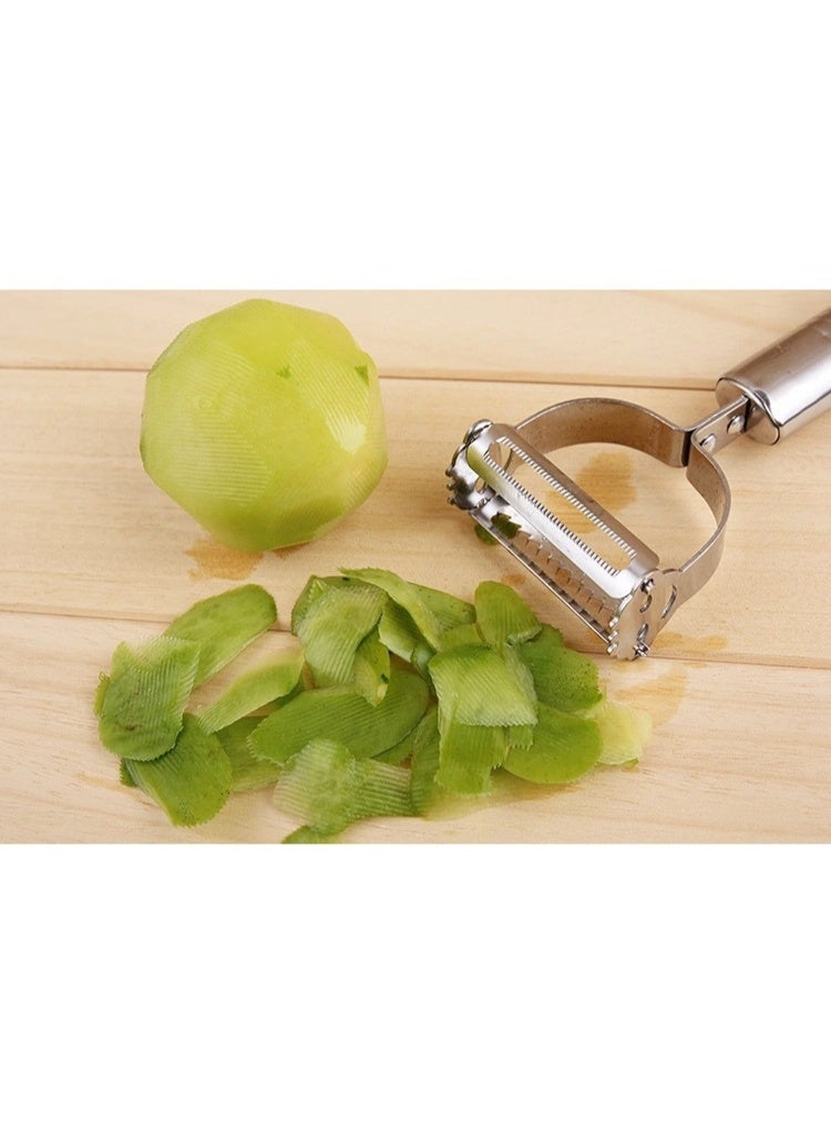 هومستر الجيد 304 من الفولاذ غير القابل للصدأ لتقشير । متعددة الوظائف اثنان في واحد الفواكه والخضار لتقشير । ShuangDao المنطقة تصميم، لأغراض "قطع" و "لينة تقشير । تتفق مع مريحة لنجمنا الجديد المقبض ।، مناسب جدا بنا أن ثقب । البطاطس، । غسالة الصحون الأمن مثل التفاح، الجزر إلى ضروريات المطبخ - Image 2