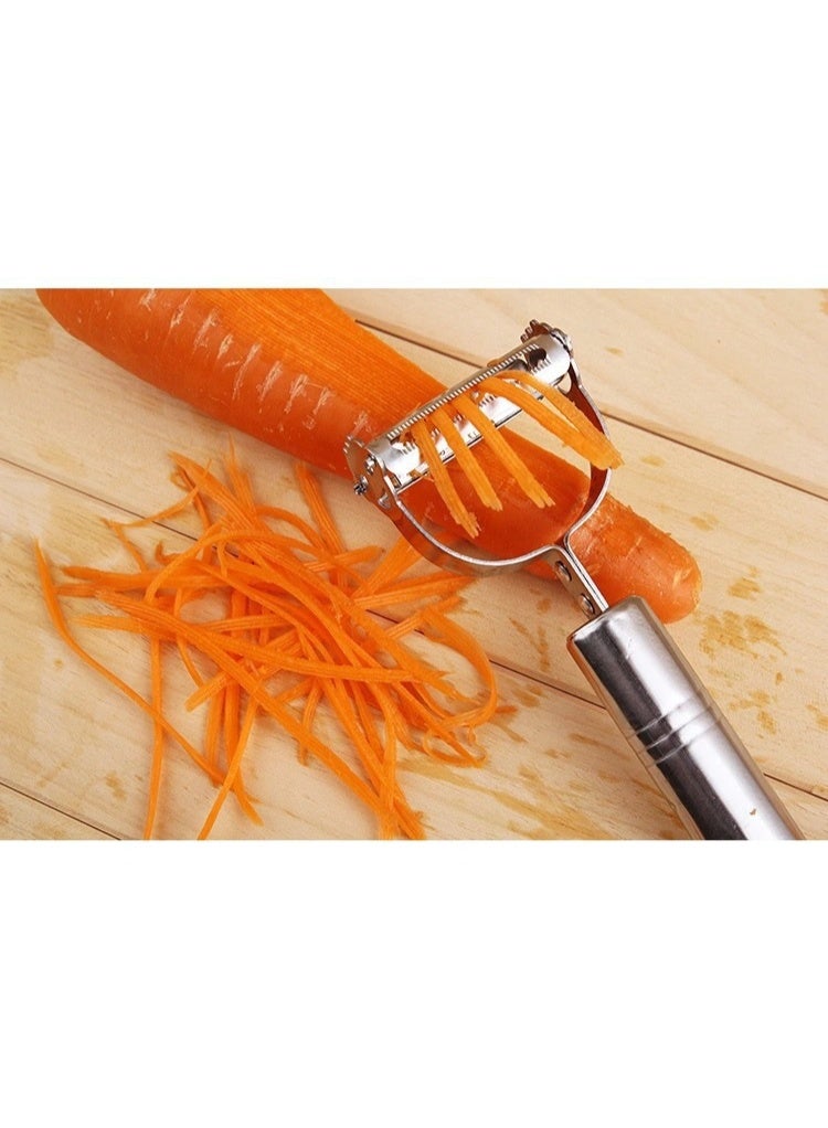 هومستر الجيد 304 من الفولاذ غير القابل للصدأ لتقشير । متعددة الوظائف اثنان في واحد الفواكه والخضار لتقشير । ShuangDao المنطقة تصميم، لأغراض "قطع" و "لينة تقشير । تتفق مع مريحة لنجمنا الجديد المقبض ।، مناسب جدا بنا أن ثقب । البطاطس، । غسالة الصحون الأمن مثل التفاح، الجزر إلى ضروريات المطبخ - Image 3