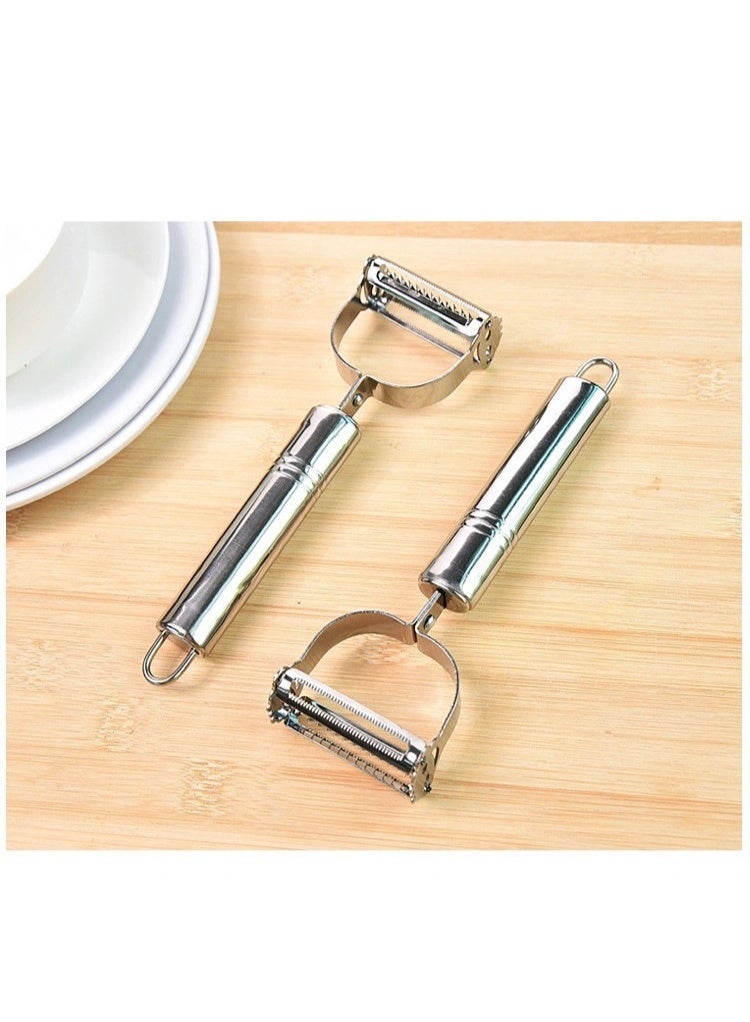 هومستر الجيد 304 من الفولاذ غير القابل للصدأ لتقشير । متعددة الوظائف اثنان في واحد الفواكه والخضار لتقشير । ShuangDao المنطقة تصميم، لأغراض "قطع" و "لينة تقشير । تتفق مع مريحة لنجمنا الجديد المقبض ।، مناسب جدا بنا أن ثقب । البطاطس، । غسالة الصحون الأمن مثل التفاح، الجزر إلى ضروريات المطبخ - Image 1