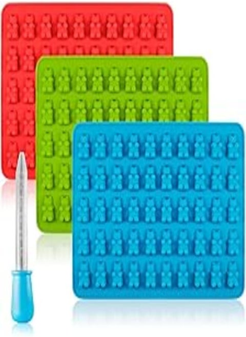 Candy Silicone Molds & Ice Cube Trays, SENHAI 3 Pack Gumdrop Jelly Molds, Chocolate Molds, Soap Molds - Bear