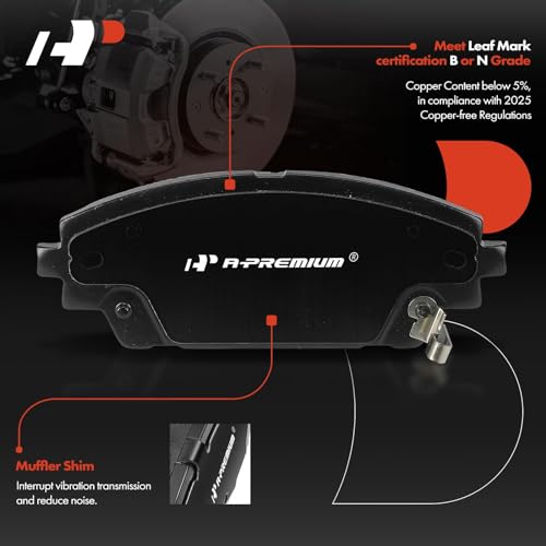 A-Premium Front Ceramic Disc Brake Pads Set Compatible with Mazda 3 2014-2018, 3 Sport 2014-2018, CX-3 CX3 2016-2021, 4 Pcs - Image 2