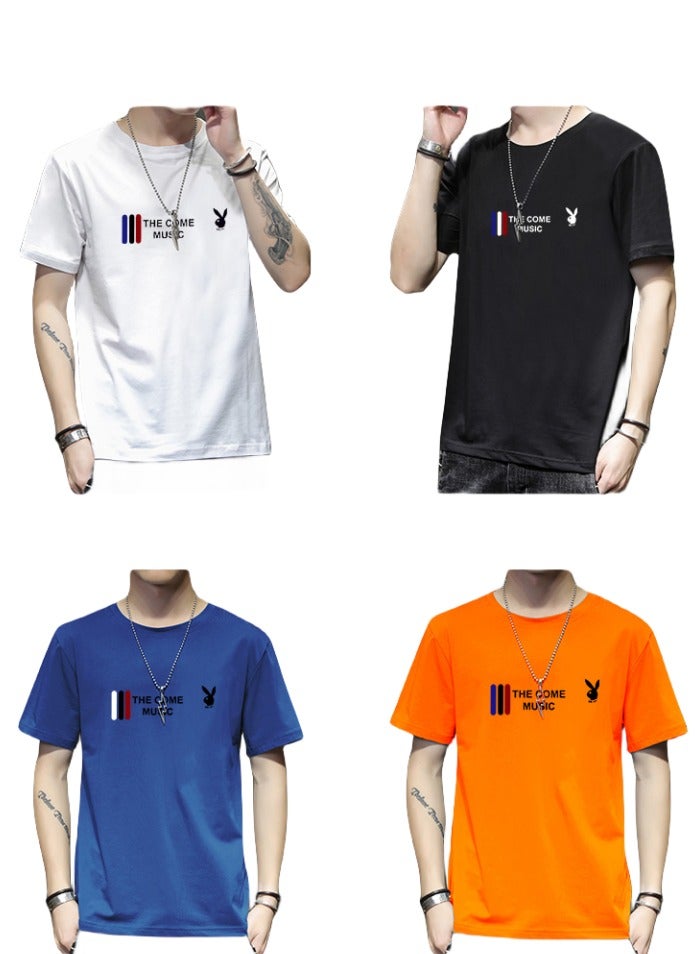 PLAYBOY Fashion Men's Slim Fitting Casual Printed Elastic T-shirt  - Image 2