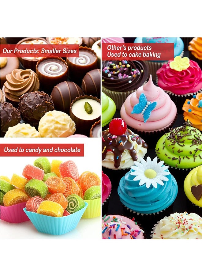 Urit 300 Pcs Mini Cupcake Molds, Red White Stripe Cupcake Liner Baking Cups Paper, Making Supplies for Chocolate Nuts  - Image 3