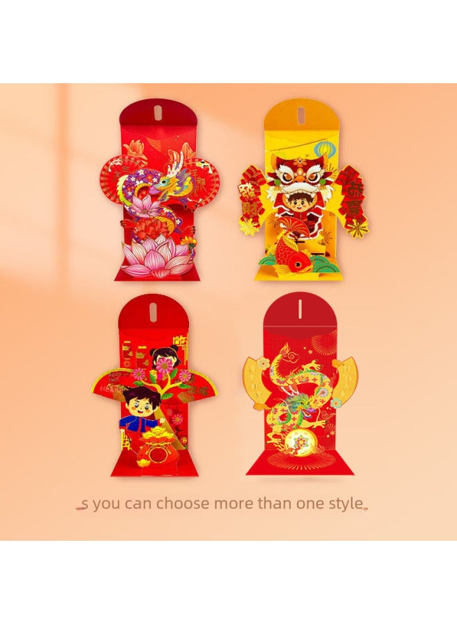 Year Of The Snake 3d Stereo Red Envelope Bag Creative Pull Fun Good-looking Profit Is A Thousand Yuan New Red Envelope Spring Festival - Image 3