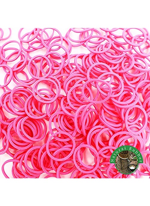 Beauty Town - 1000 Pcs Rubber Bands Hair Band Soft Elastic Hair Accessories Braids Mini Hair Ties Stretchy Hair Ties No Damage Rubber Bands for Hair Made in Vietnam (Pink) - Image 1