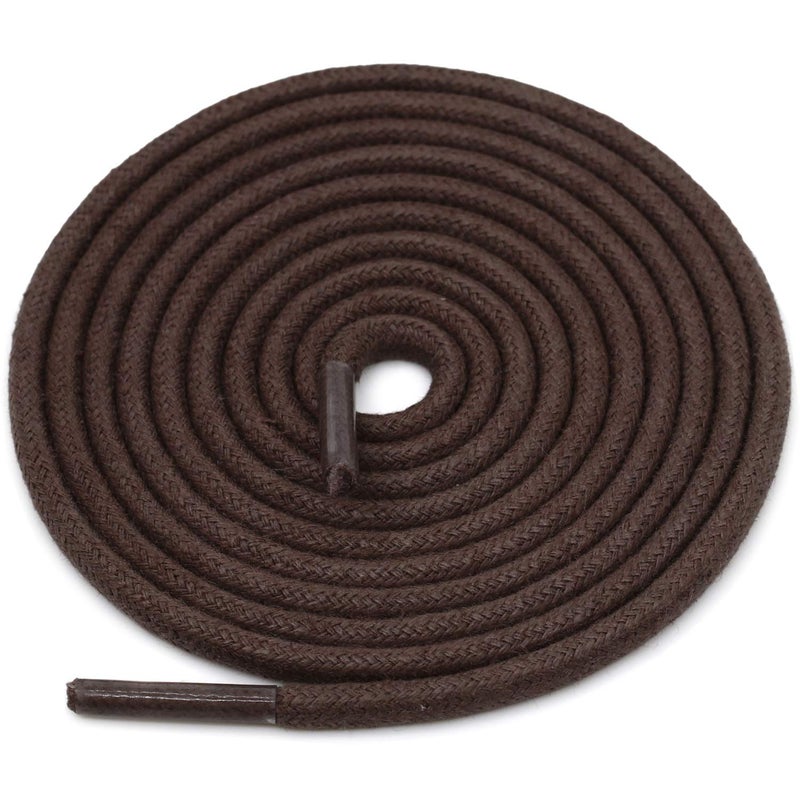DELELE Round Cotton Waxed Shoelaces: 7/50 Inches Dark Brown Dress Shoe Laces for Boot 2 Pair 28 inch - Image 3