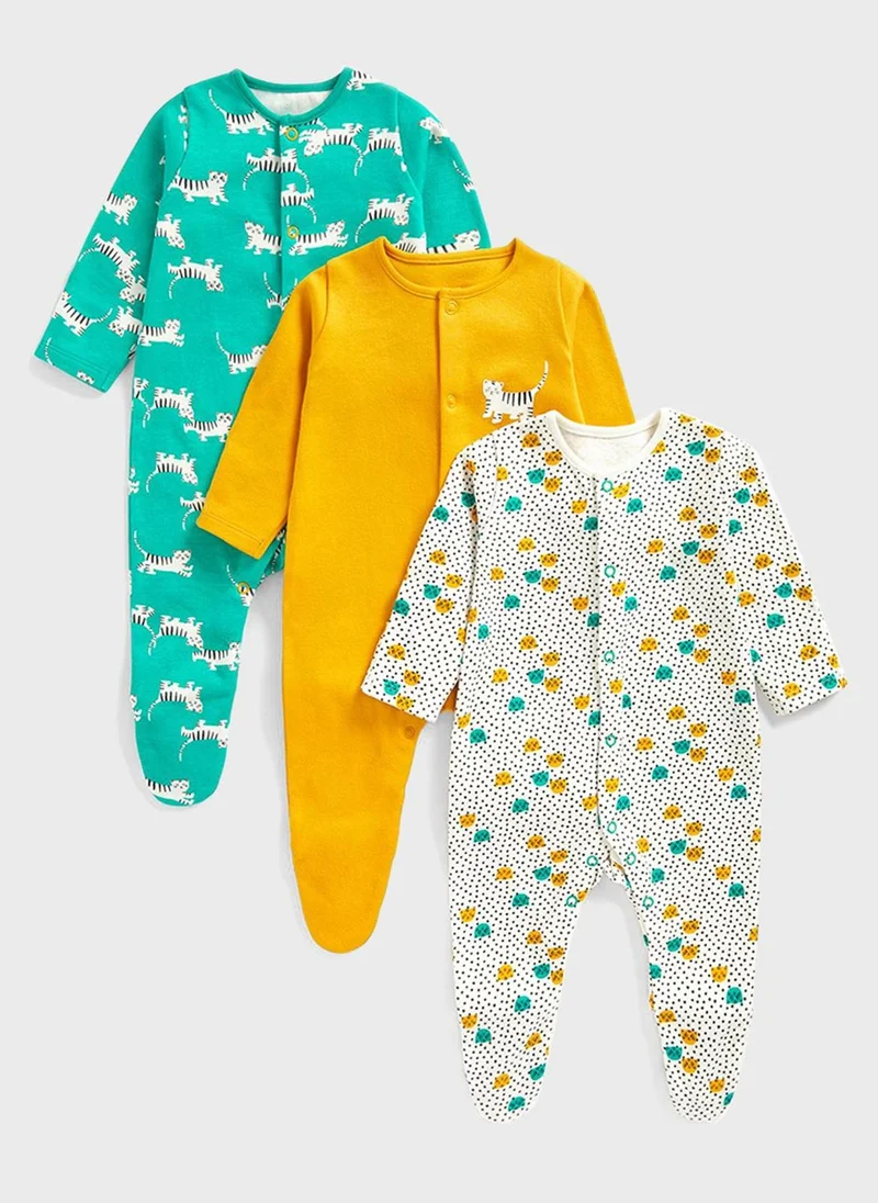 mothercare Tigers Sleepsuits - 3 Pack