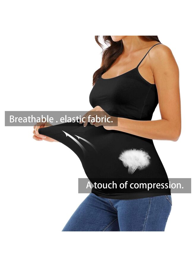 2 Pack Womens Maternity Belly Band for Pregnancy Non-slip Silicone Stretch Pregnancy Support Belly Belt Bands (Black, Grey) - Image 4