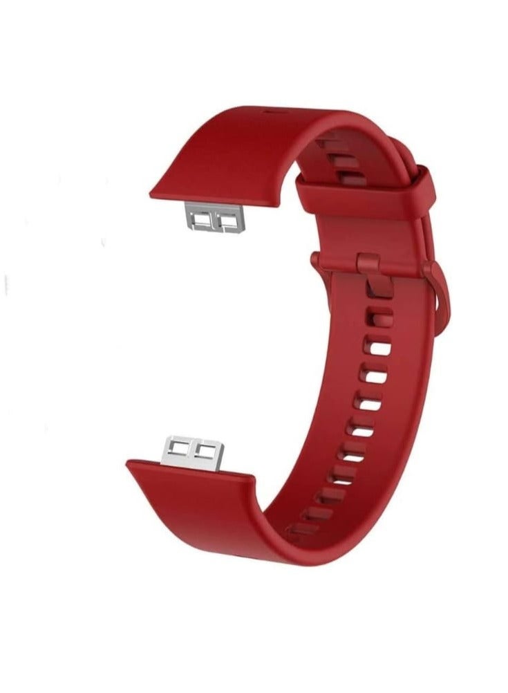 Huawei Fit Watch Band Strap Silicone Replacement Wristband With Cover Dark Red - Image 2